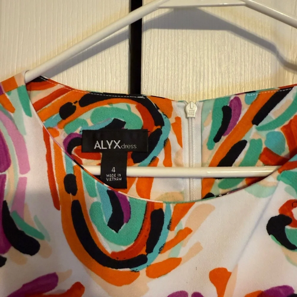 Alyx Sheath Dress in Blue‎ and Orange for Cocktail Events